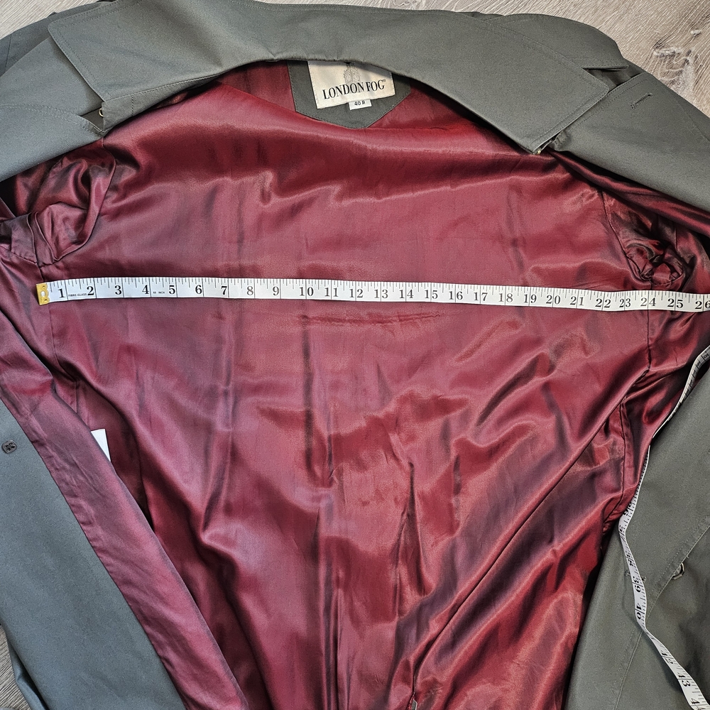 ❤️ VTG London Fog 40R Grey & Burgundy Trench Coat - Picture 15 of 15